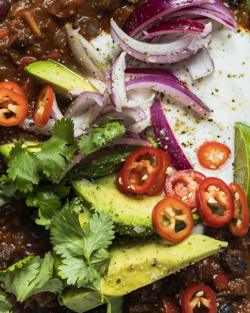 chili sin carne med grøntsager