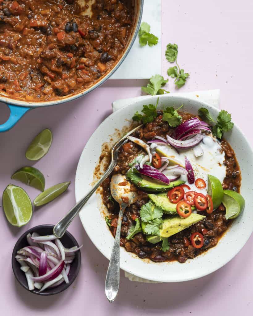 chili sin carne med bønner