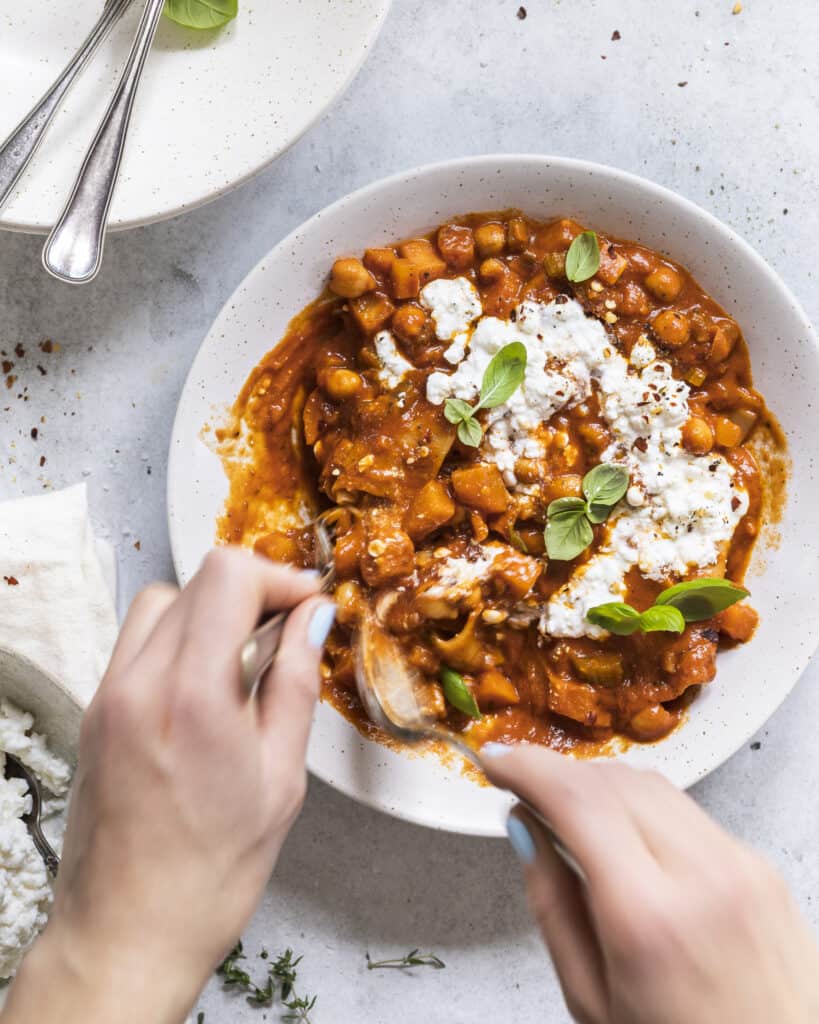 vegetarisk lasagnesuppe uden kød