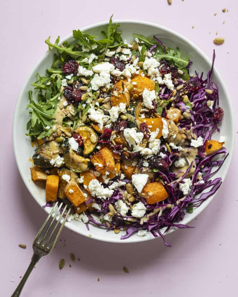 kålsalat med bagt butternut squash