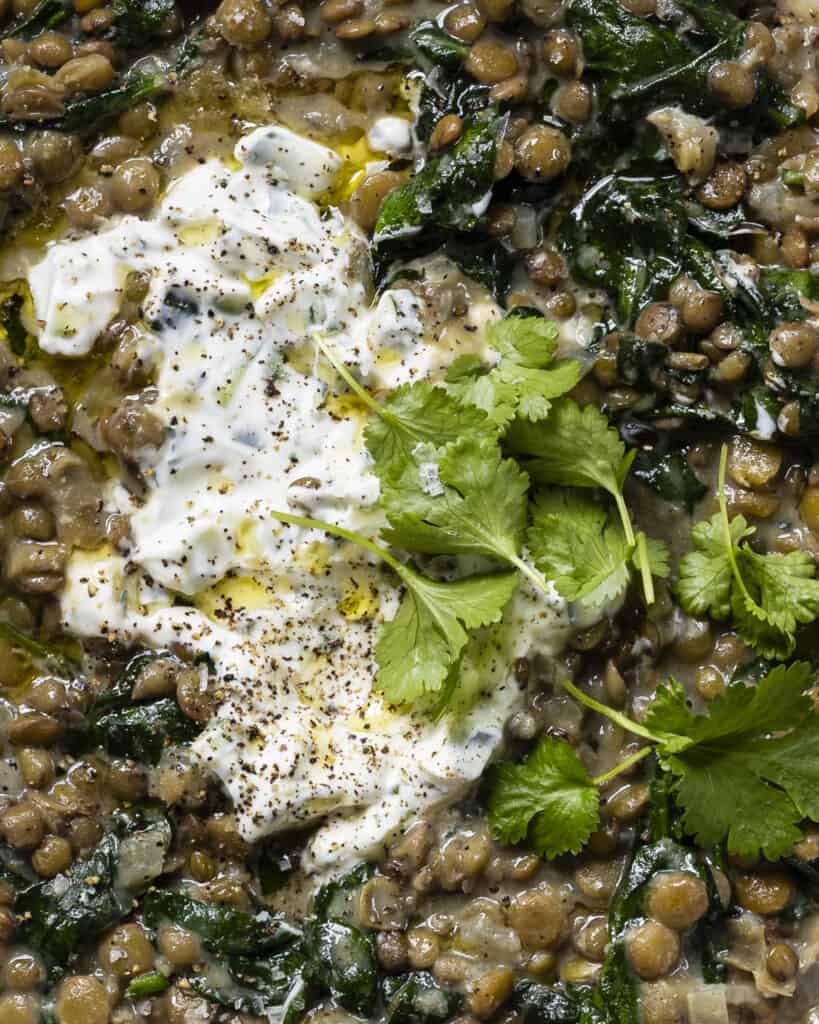 grøn dahl med spinat