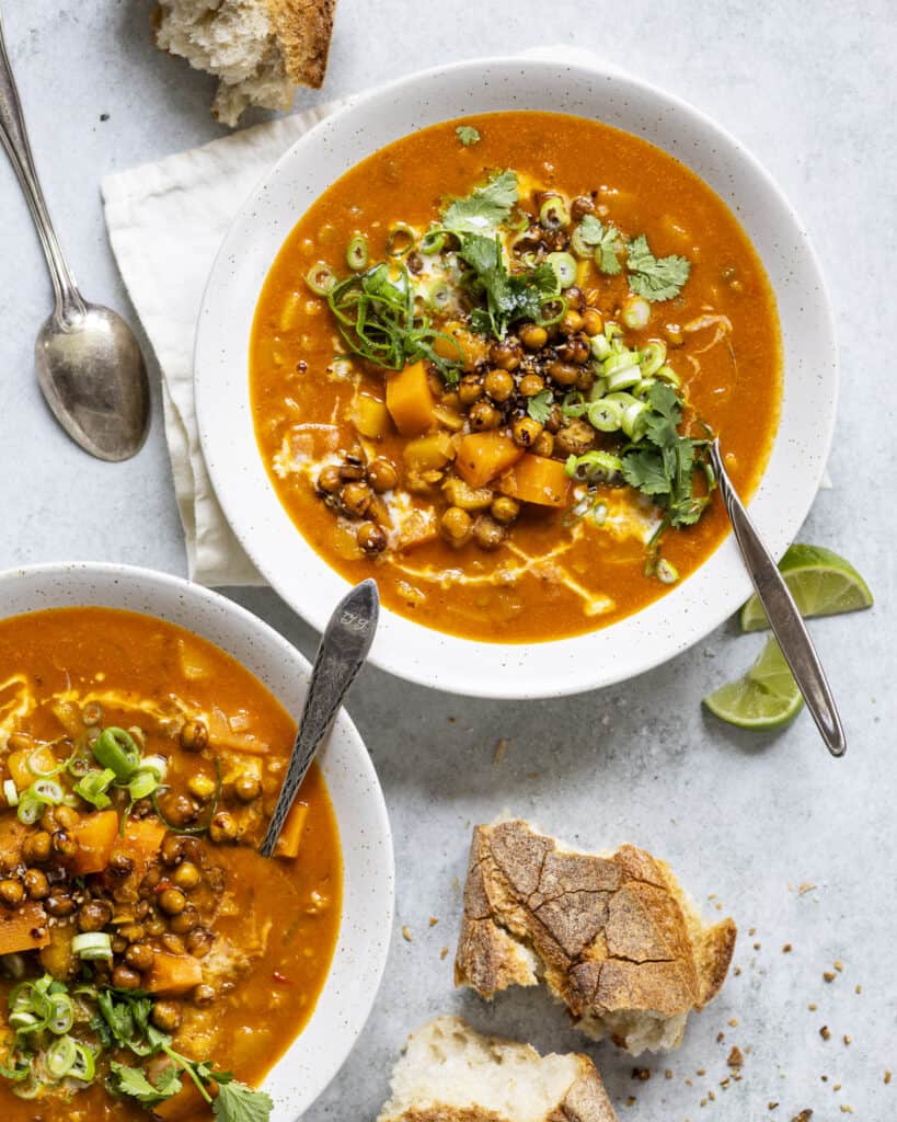 karrysuppe med fersken