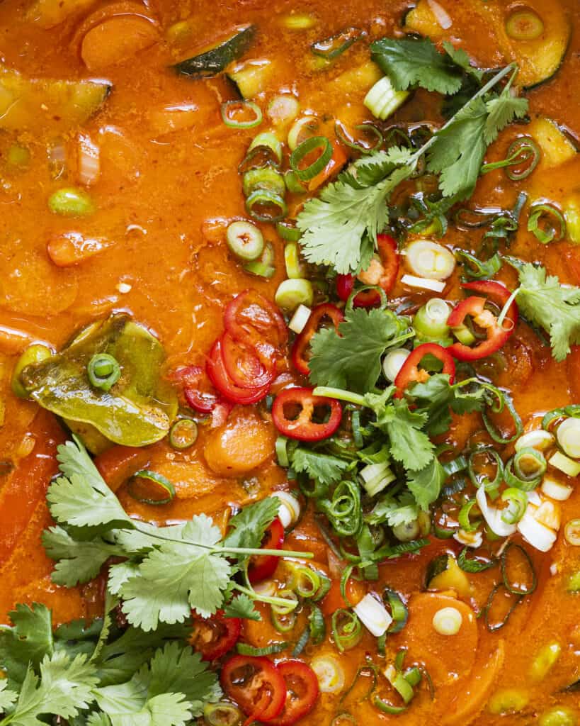 Vegetarisk wok med kokosmælk og karry 4