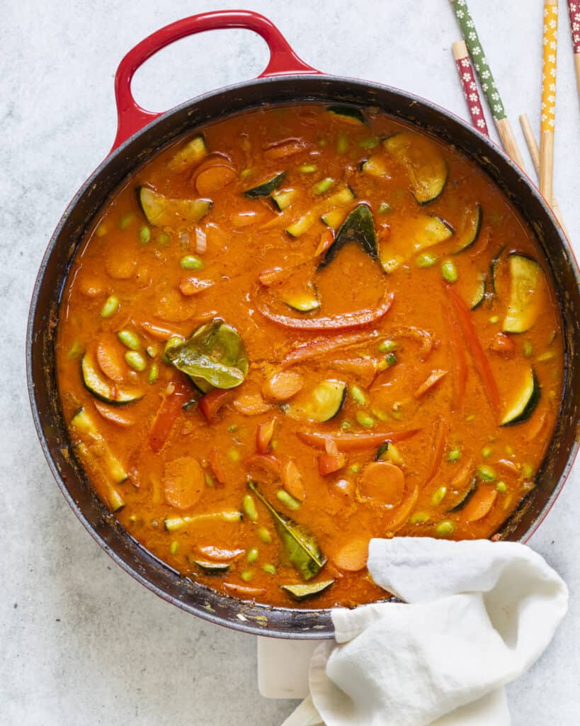 Vegetarisk wok med kokosmælk og karry 3