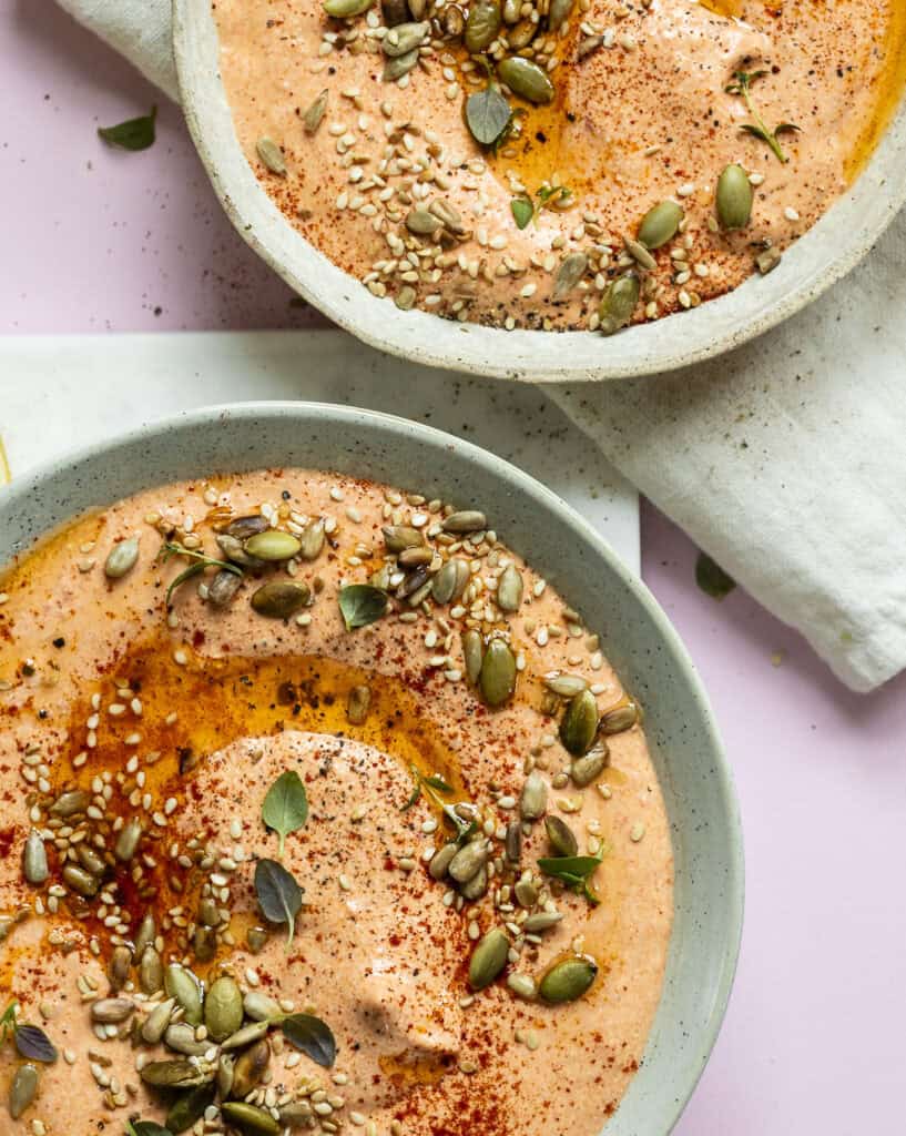 haydari dip med bagte peberfrugter