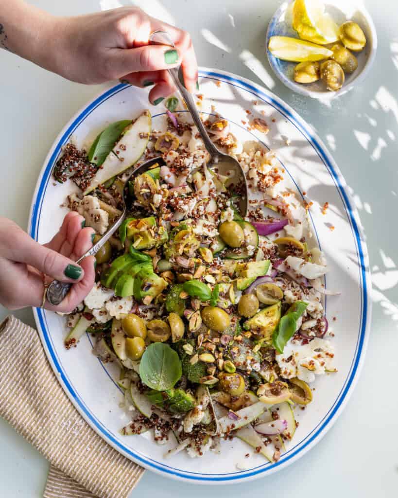 blomkålssalat med sennepsdressing