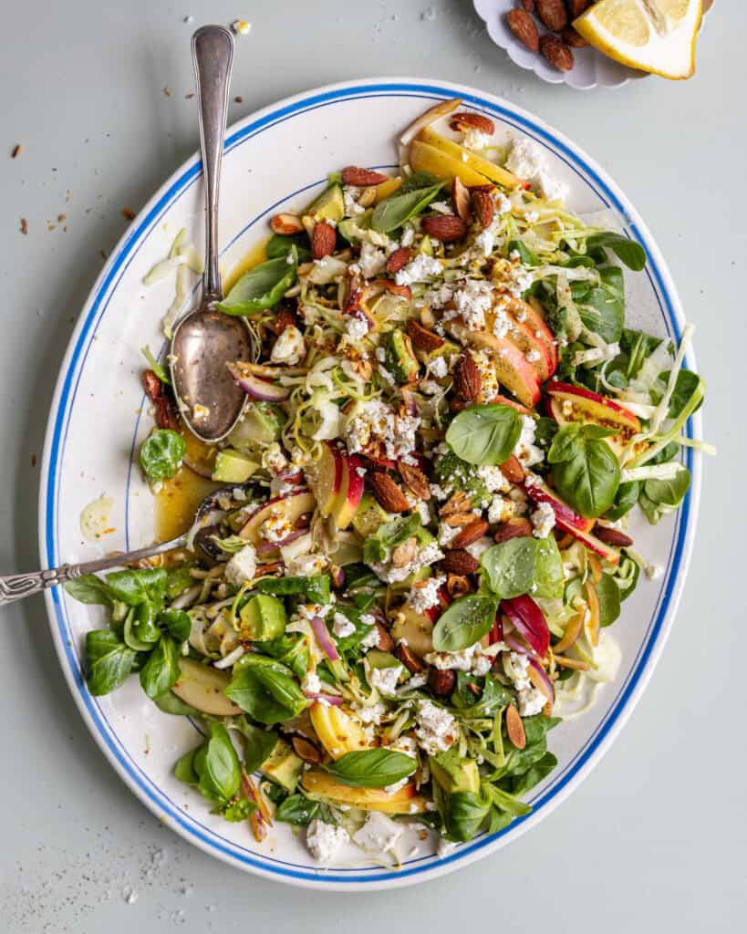 spidskålssalat med æbler og avocado