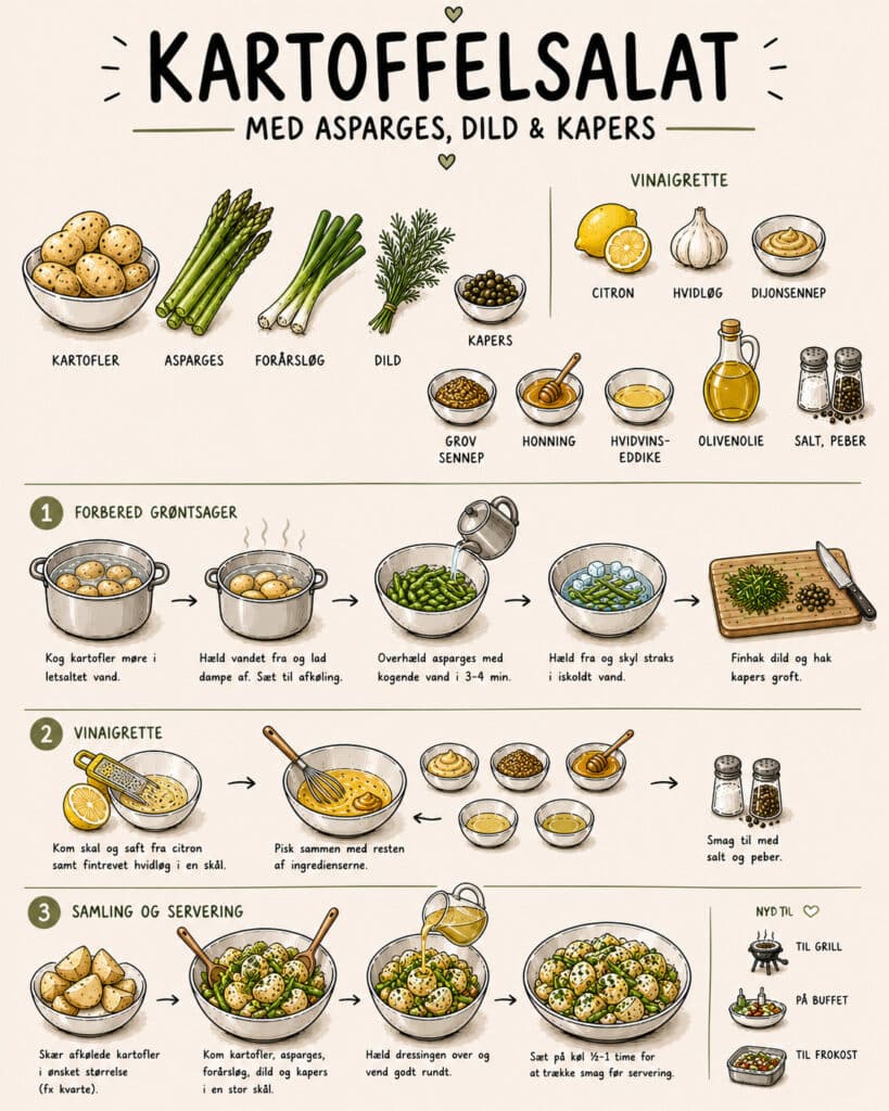 kartoffelsalat med asparges grafik